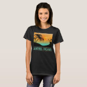 Retro Sanibel Island Tropical Sunset Beach T-shirt (Voorkant volledig)