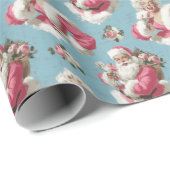 Retro Santa and Glam Holiday Cheer Cadeaupapier (Rol Hoek)