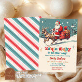 Retro Santa Baby Baby shower Kaart