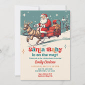 Retro Santa Baby Baby shower Kaart (Voorkant)