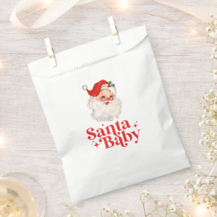 Retro Santa Baby kerst baby shower Bedankzakje