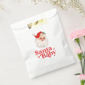 Retro Santa Baby kerst baby shower Bedankzakje (Gezegeld)