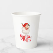 Retro Santa Baby kerst baby shower Papieren Bekers (Voorkant)