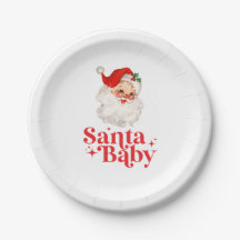 Retro Santa Baby kerst baby shower