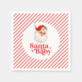 Retro Santa Baby kerst baby shower Servet (Voorkant)