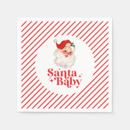 Retro Santa Baby kerst baby shower Servet