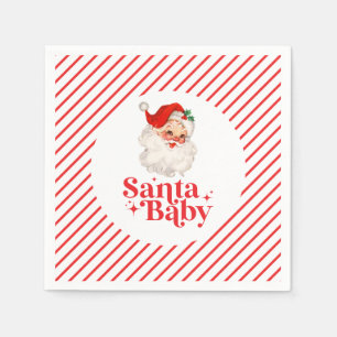 Retro Santa Baby kerst baby shower Servet