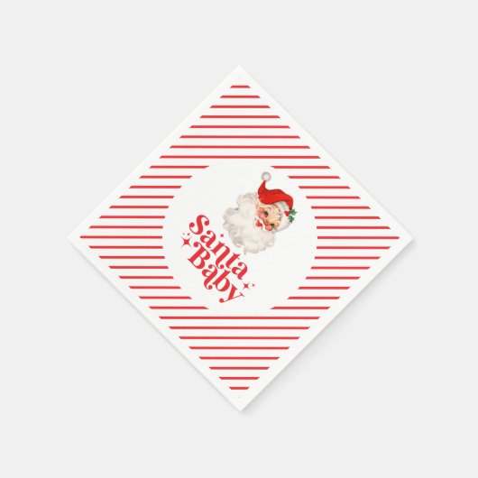 Retro Santa Baby kerst baby shower Servet (Hoek)