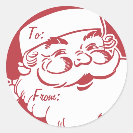 Retro Santa Believe Gift Label (Voorkant)