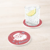 Retro Santa Believe Onderzetter (Zijkant)