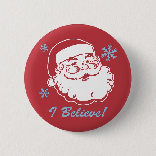 Retro Santa Believe Ronde Button 5,7 Cm (Voorkant)