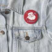 Retro Santa Believe Ronde Button 5,7 Cm (In situ)
