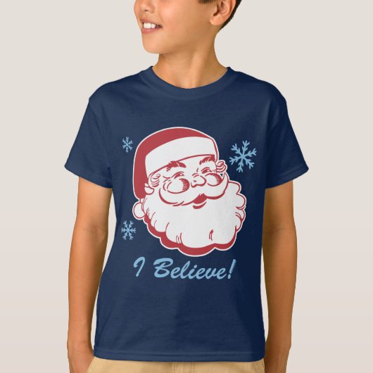 Retro Santa Believe T-shirt (Voorkant)