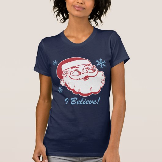 Retro Santa Believe T-shirt (Voorkant)