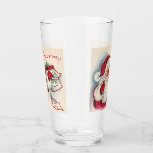 Retro Santa Bezoek Holiday Glas (Rechts)