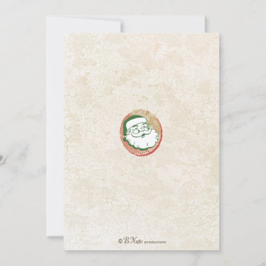 Retro Santa Billboard Holiday Uitnodiging (Achterkant)