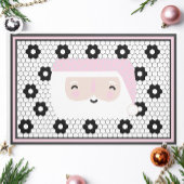 Retro Santa Black en White Tile Kerstmis Deurmat