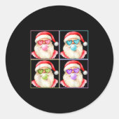 Retro Santa Blowing Bubble Gum P Art Sungles Chris Ronde Sticker (Voorkant)
