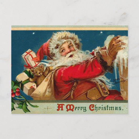 Retro Santa Briefkaart (Voorkant)