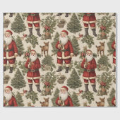  Retro Santa Cadeaupapier (Vlak)