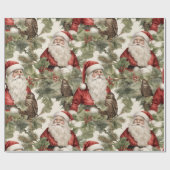 Retro Santa Cadeaupapier (Vlak)