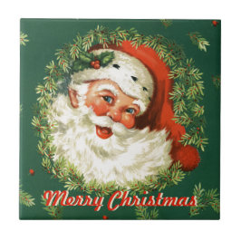 Retro Santa Ceramic Tile Tegeltje