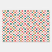 Retro Santa Checker Happy Ornamenten Inpakpapier Vel (Voorkant 3)
