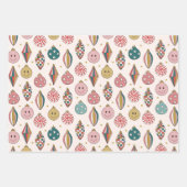 Retro Santa Checker Happy Ornamenten Inpakpapier Vel (Voorkant)