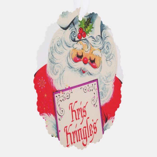 retro  Santa chef bericht toevoegen Ornament Kaart (Rechts)