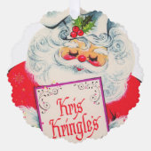 retro  Santa chef bericht toevoegen Ornament Kaart (Voorkant)