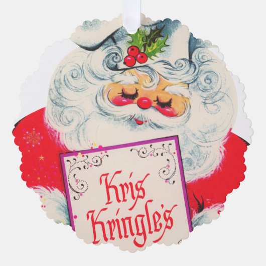 retro  Santa chef bericht toevoegen Ornament Kaart (Voorkant)