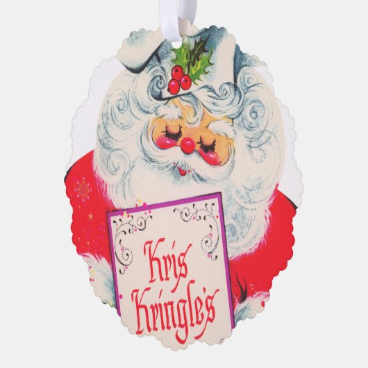 retro  Santa chef bericht toevoegen Ornament Kaart (Links)