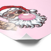 Retro Santa Christmas Blowing Bubble Foto Afdruk (Hoek)