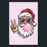 Retro Santa Christmas Blowing Bubble  Foto Afdruk<br><div class="desc">Retro Kerstman Blowing Bubble  Vrolijk Kerstfeest Grappige Kerstman met Zonnebril Xmas Vakantie</div>