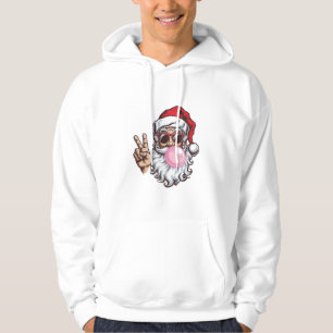 Retro Santa Christmas Blowing Bubble Hoodie