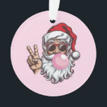 Retro Santa Christmas Blowing Bubble  Ornament<br><div class="desc">Retro Kerstman Blowing Bubble  Vrolijk Kerstfeest Grappige Kerstman met Zonnebril Xmas Vakantie</div>
