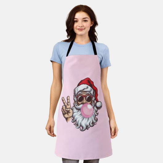 Retro Santa Christmas Blowing Bubble  Schort (Gedragen)