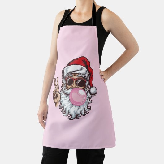 Retro Santa Christmas Blowing Bubble  Schort (Insitu)