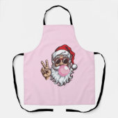 Retro Santa Christmas Blowing Bubble  Schort (Voorkant)