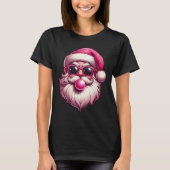 Retro Santa Christmas Blowing Bubble T-shirt (Voorkant)