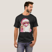 Retro Santa Christmas Blowing Bubble T-shirt (Voorkant volledig)
