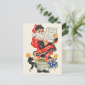 Retro Santa Christmas Briefkaarten (Staand voorkant)