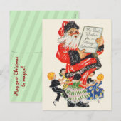 Retro Santa Christmas Briefkaarten (Voorkant / Achterkant)