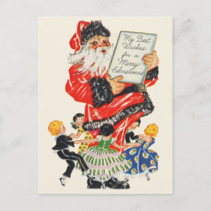 Retro Santa Christmas Briefkaarten