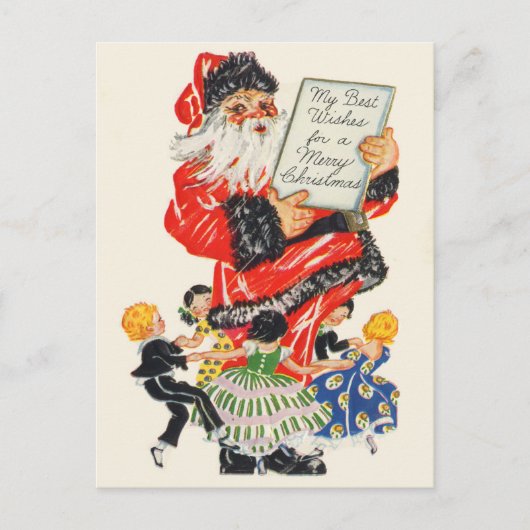 Retro Santa Christmas Briefkaarten (Voorkant)