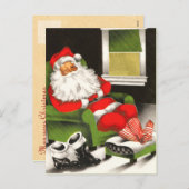 Retro Santa Christmas Briefkaarten (Voorkant / Achterkant)