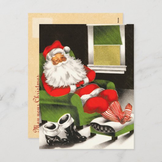 Retro Santa Christmas Briefkaarten (Voorkant / Achterkant)