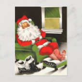 Retro Santa Christmas Briefkaarten (Voorkant)