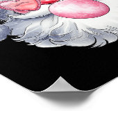  Retro Santa Christmas Bubble Gum Pink Sung Poster (Hoek)