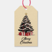 Retro Santa Christmas Gift Label Cadeaulabel (Voorkant)